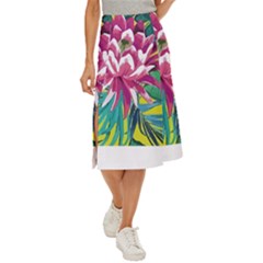 Botanical T- Shirt Botanical Beautiful Flowers T- Shirt Midi Panel Skirt by maxcute