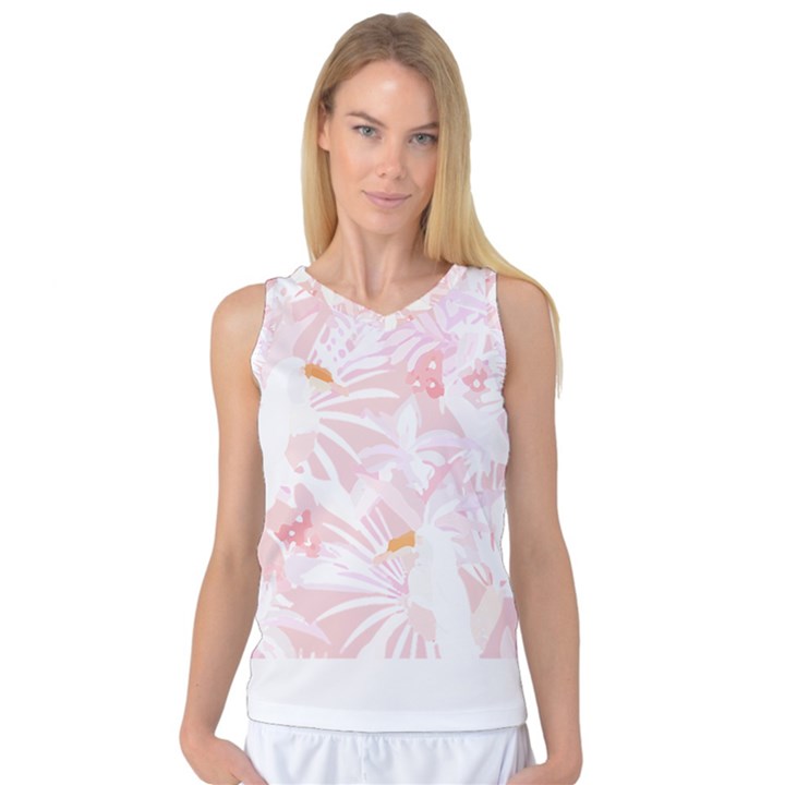 Botanical T- Shirt Botanical Birds Tropical T- Shirt Women s Basketball Tank Top