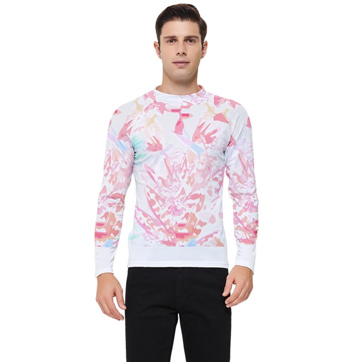 Botanical T- Shirt Botanical Charming Bridal Flowers T- Shirt Men s Long Sleeve Rash Guard