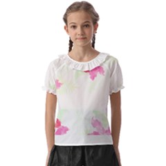 Botanical T- Shirt Botanical Creative Flora T- Shirt Kids  Frill Chiffon Blouse by maxcute