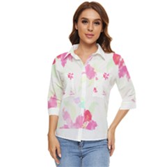 Botanical T- Shirt Botanical Creative Flora T- Shirt Women s Quarter Sleeve Pocket Shirt