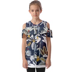 Botanical T- Shirt Botanical Creative Florida Beans T- Shirt Fold Over Open Sleeve Top by maxcute