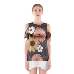 Botanical T- Shirt Botanical Delicate Floral T- Shirt Shoulder Cutout One Piece Dress by maxcute