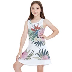 Botanical T- Shirt Botanical Delicate Frog Flowers T- Shirt Kids  Lightweight Sleeveless Dress by maxcute