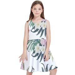 Botanical T- Shirt Botanical Delicate Frog Flowers T- Shirt Kids  Skater Dress by maxcute