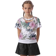 Botanical T- Shirt Botanical Delicate Frog Flowers T- Shirt Kids  Front Cut Tee by maxcute