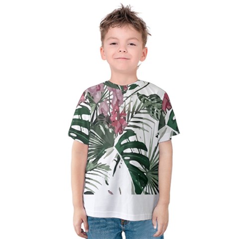 Botanical T- Shirt Botanical Exquisite Kisses Gray T- Shirt Kids  Cotton Tee by maxcute