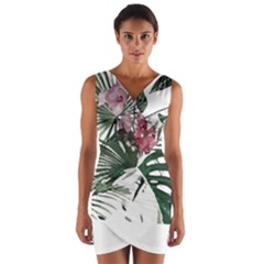 Botanical T- Shirt Botanical Exquisite Kisses Gray T- Shirt Wrap Front Bodycon Dress by maxcute