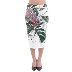 Botanical T- Shirt Botanical Exquisite Kisses Gray T- Shirt Midi Pencil Skirt by maxcute