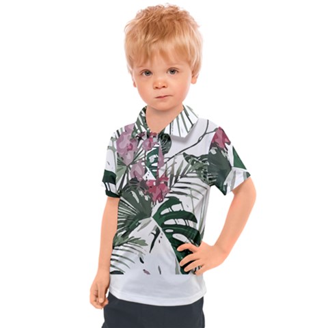 Botanical T- Shirt Botanical Exquisite Kisses Gray T- Shirt Kids  Polo Tee by maxcute