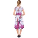 Botanical T- Shirt Botanical Fascinating Floral T- Shirt Cap Sleeve Front Wrap Midi Dress View2