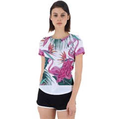 Botanical T- Shirt Botanical Fascinating Floral T- Shirt Back Cut Out Sport Tee by maxcute