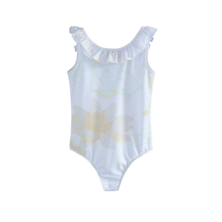 Botanical T- Shirt Botanical Fashion Balls T- Shirt Kids  Frill Swimsuit