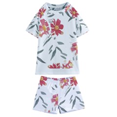 Botanical T- Shirt Botanical Graceful Chag T- Shirt Kids  Swim Tee And Shorts Set by maxcute