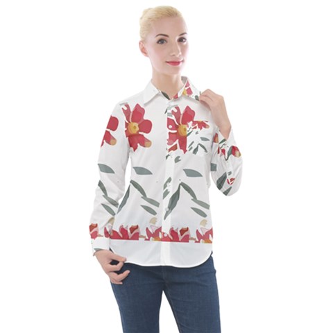 Botanical T- Shirt Botanical Graceful Chag T- Shirt Women s Long Sleeve Pocket Shirt by maxcute