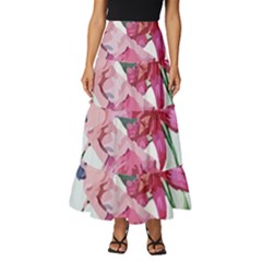 Botanical T- Shirt Botanical Graceful Revival T- Shirt Tiered Ruffle Maxi Skirt