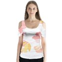 Botanical T- Shirt Botanical Magnificent Trumpet T- Shirt Butterfly Sleeve Cutout Tee  View1