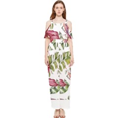 Botanical T- Shirt Botanical Majestic Counterfloor T- Shirt Draped Sleeveless Chiffon Jumpsuit