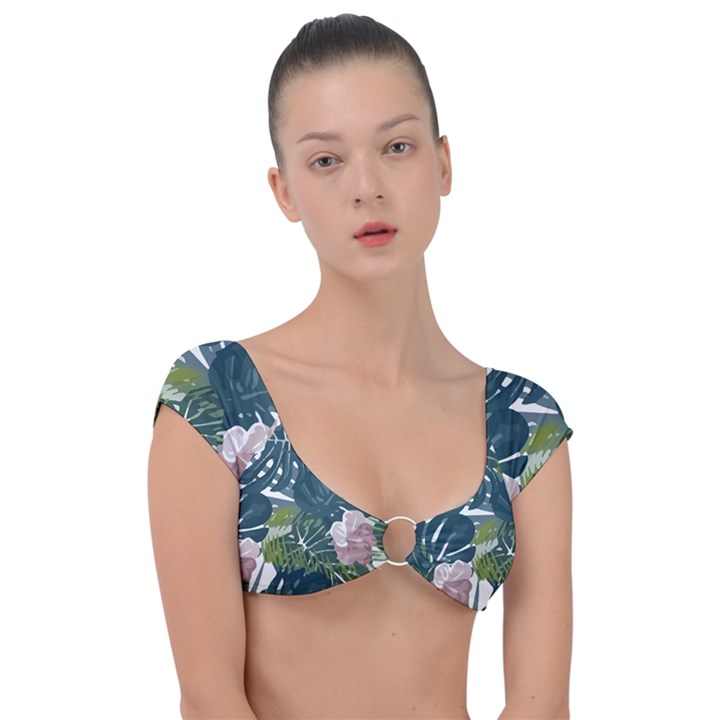 Botanical T- Shirt Botanical Majestic Unloading T- Shirt Cap Sleeve Ring Bikini Top