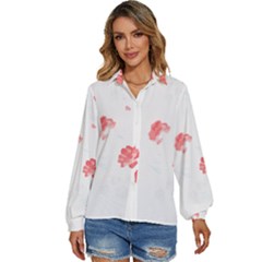 Botanical T- Shirt Botanical Pattern Flower De Purple T- Shirt Women s Long Sleeve Button Down Shirt