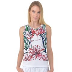 Botanical T- Shirt Botanical Pattern Hummingbird T- Shirt Women s Basketball Tank Top by maxcute