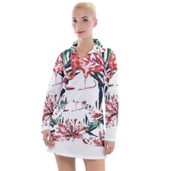 Botanical T- Shirt Botanical Pattern Hummingbird T- Shirt Women s Long Sleeve Casual Dress by maxcute