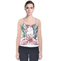 Botanical T- Shirt Botanical Pattern Hummingbird T- Shirt Velvet Spaghetti Strap Top View1