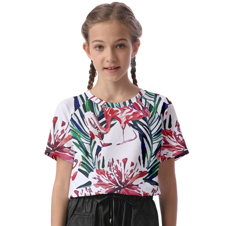 Botanical T- Shirt Botanical Pattern Hummingbird T- Shirt Kids  Basic Tee