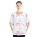 Boxer Dog Pattern T- Shirt Boxer Dog Cute Pattern T- Shirt Batwing Chiffon Blouse View1