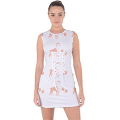 Boxer Dog Pattern T- Shirt Boxer Dog Cute Pattern T- Shirt Lace Up Front Bodycon Dress by maxcute