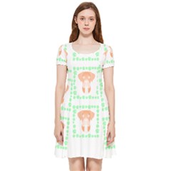 Boxer Dog Pattern T- Shirt Boxer Dog Pattern T- Shirt Inside Out Cap Sleeve Dress by maxcute