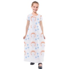 Boxer Dog Pattern T- Shirt Boxer Dog Pattern T- Shirt Kids  Short Sleeve Maxi Dress by maxcute