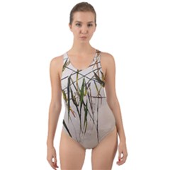 Branches T- Shirt Green Leaves, Branches, Green, Wallart, Summer, Nature, Digital, Art, Minimal, Tro Cut-out Back One Piece Swimsuit by maxcute