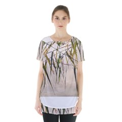 Branches T- Shirt Green Leaves, Branches, Green, Wallart, Summer, Nature, Digital, Art, Minimal, Tro Skirt Hem Sports Top by maxcute