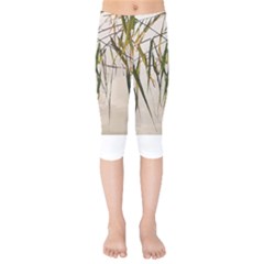 Branches T- Shirt Green Leaves, Branches, Green, Wallart, Summer, Nature, Digital, Art, Minimal, Tro Kids  Capri Leggings  by maxcute