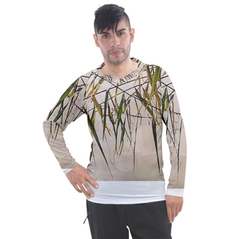 Branches T- Shirt Green Leaves, Branches, Green, Wallart, Summer, Nature, Digital, Art, Minimal, Tro Men s Pique Long Sleeve Tee by maxcute