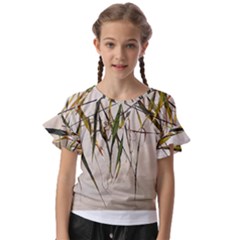 Branches T- Shirt Green Leaves, Branches, Green, Wallart, Summer, Nature, Digital, Art, Minimal, Tro Kids  Cut Out Flutter Sleeves by maxcute