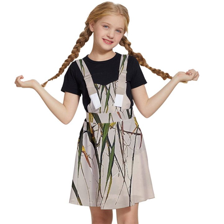 Branches T- Shirt Green Leaves, Branches, Green, Wallart, Summer, Nature, Digital, Art, Minimal, Tro Kids  Apron Dress