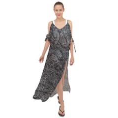 Stretch Marks Abstract Grunge Design Maxi Chiffon Cover Up Dress