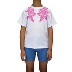 Breast Cancer T- Shirt Pink Ribbon Breast Cancer Survivor - Flowers Breast Cancer T- Shirt Kids  Short Sleeve Swimwear by maxcute