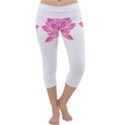 Breast Cancer T- Shirt Pink Ribbon Breast Cancer Survivor - Flowers Breast Cancer T- Shirt Capri Yoga Leggings View1