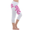 Breast Cancer T- Shirt Pink Ribbon Breast Cancer Survivor - Flowers Breast Cancer T- Shirt Capri Yoga Leggings View3