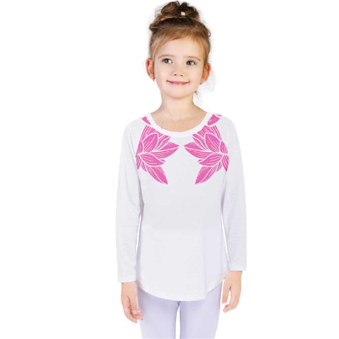 Breast Cancer T- Shirt Pink Ribbon Breast Cancer Survivor - Flowers Breast Cancer T- Shirt Kids  Long Sleeve Tee by maxcute