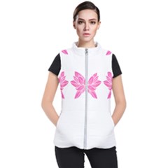 Breast Cancer T- Shirt Pink Ribbon Breast Cancer Survivor - Flowers Breast Cancer T- Shirt Women s Puffer Vest by maxcute