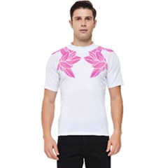 Breast Cancer T- Shirt Pink Ribbon Breast Cancer Survivor - Flowers Breast Cancer T- Shirt Men s Short Sleeve Rash Guard by maxcute