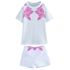 Breast Cancer T- Shirt Pink Ribbon Breast Cancer Survivor - Flowers Breast Cancer T- Shirt Kids  Swim Tee And Shorts Set