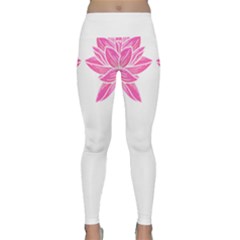 Breast Cancer T- Shirt Pink Ribbon Breast Cancer Survivor - Flowers Breast Cancer T- Shirt Lightweight Velour Classic Yoga Leggings by maxcute