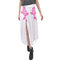 Breast Cancer T- Shirt Pink Ribbon Breast Cancer Survivor - Flowers Breast Cancer T- Shirt Velour Split Maxi Skirt by maxcute