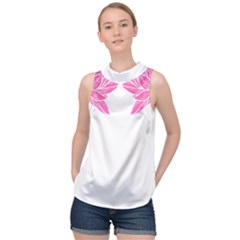 Breast Cancer T- Shirt Pink Ribbon Breast Cancer Survivor - Flowers Breast Cancer T- Shirt High Neck Satin Top by maxcute