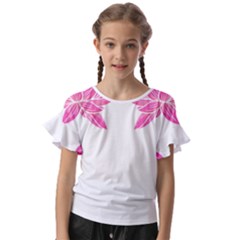 Breast Cancer T- Shirt Pink Ribbon Breast Cancer Survivor - Flowers Breast Cancer T- Shirt Kids  Cut Out Flutter Sleeves by maxcute